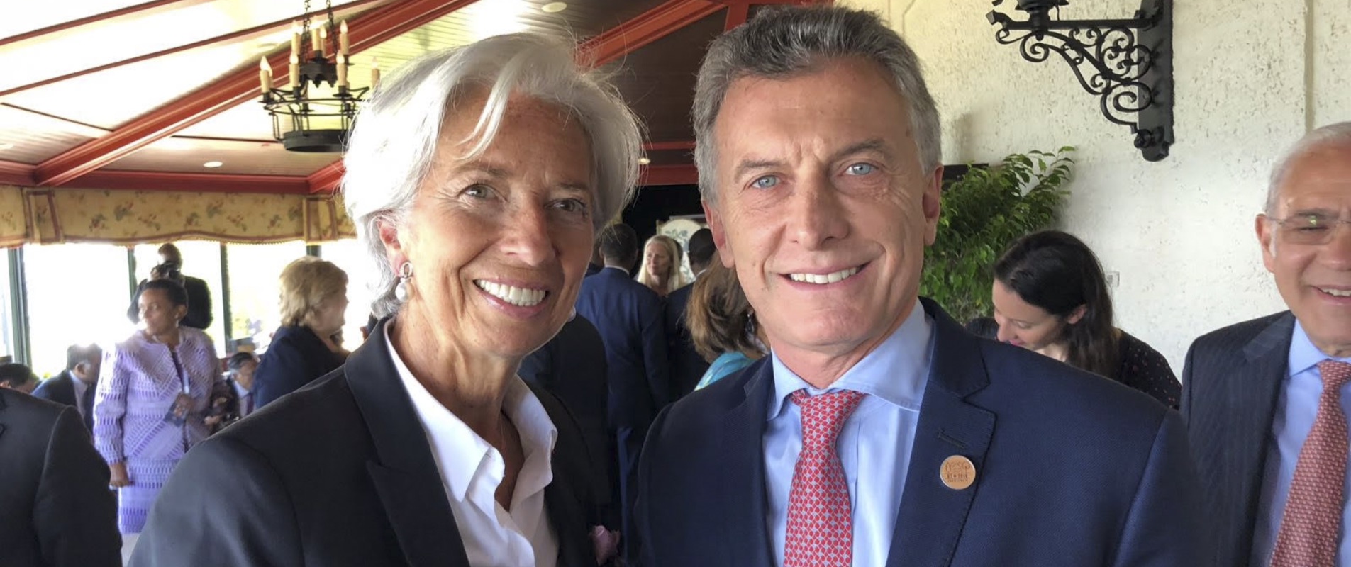 Christian Lagarde, titular del FMI, junto al presidente Mauricio Macri